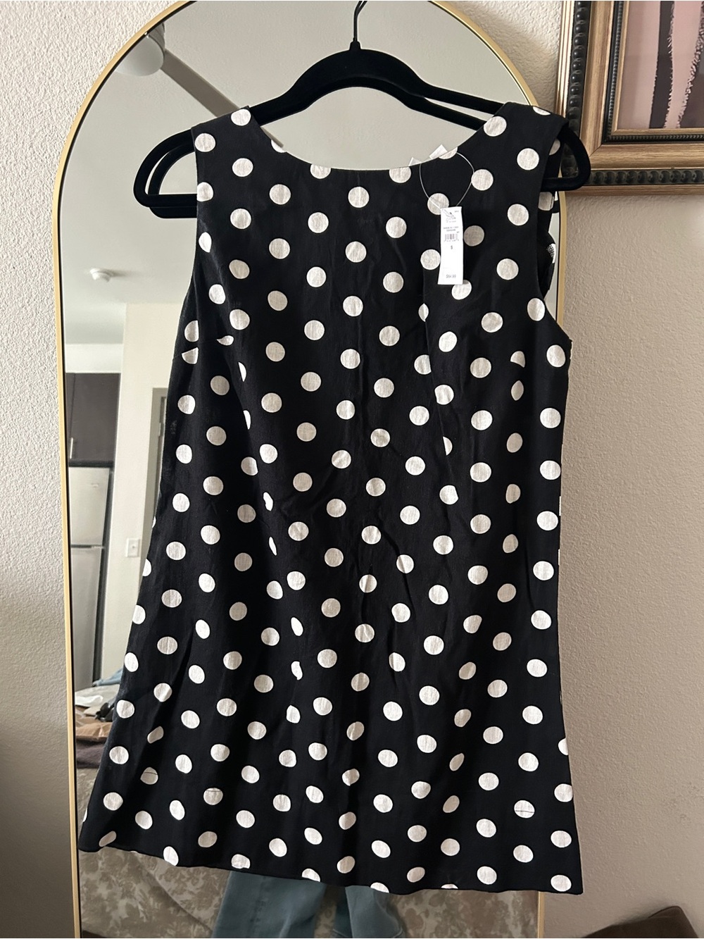 GAP Black Dress with White Polka Dots - Sleeveless A-Line